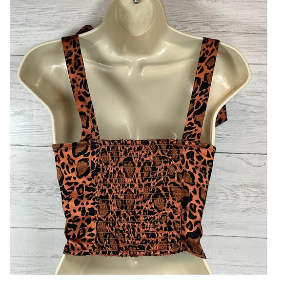 Vintage Forever 21 small Y2k whimsygoth animal print babydoll tank brown black - Picture 2 of 7